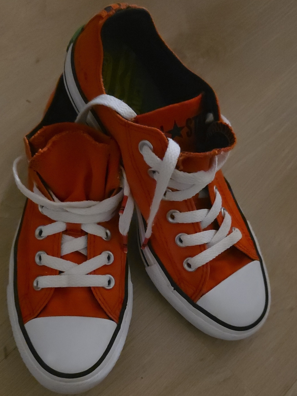 Converse x Crayola Chuck Taylor All Star Kids Orange & White Sneakers